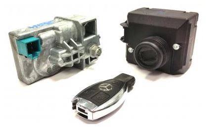 Mercedes ESL steering lock module, EIS ignition switch, and key fob